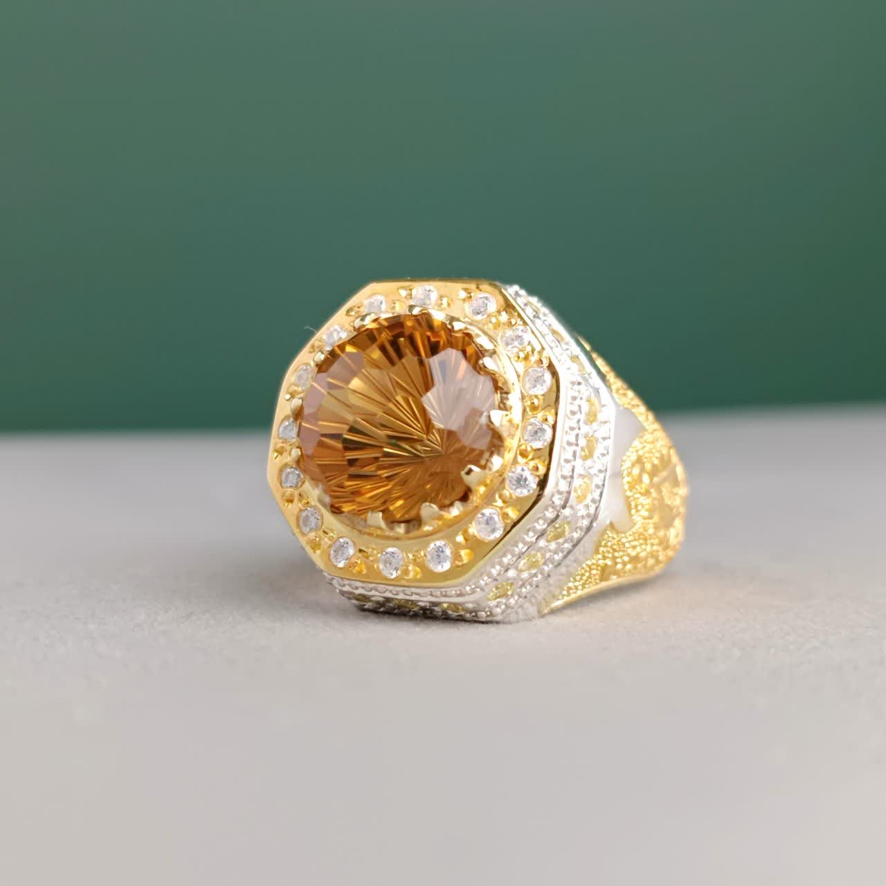 انگشتر سیترین طبیعی کد 2257