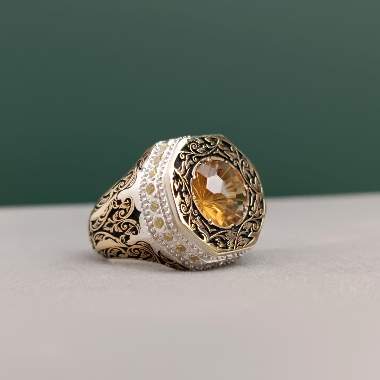 انگشتر سیترین طبیعی کد 2237