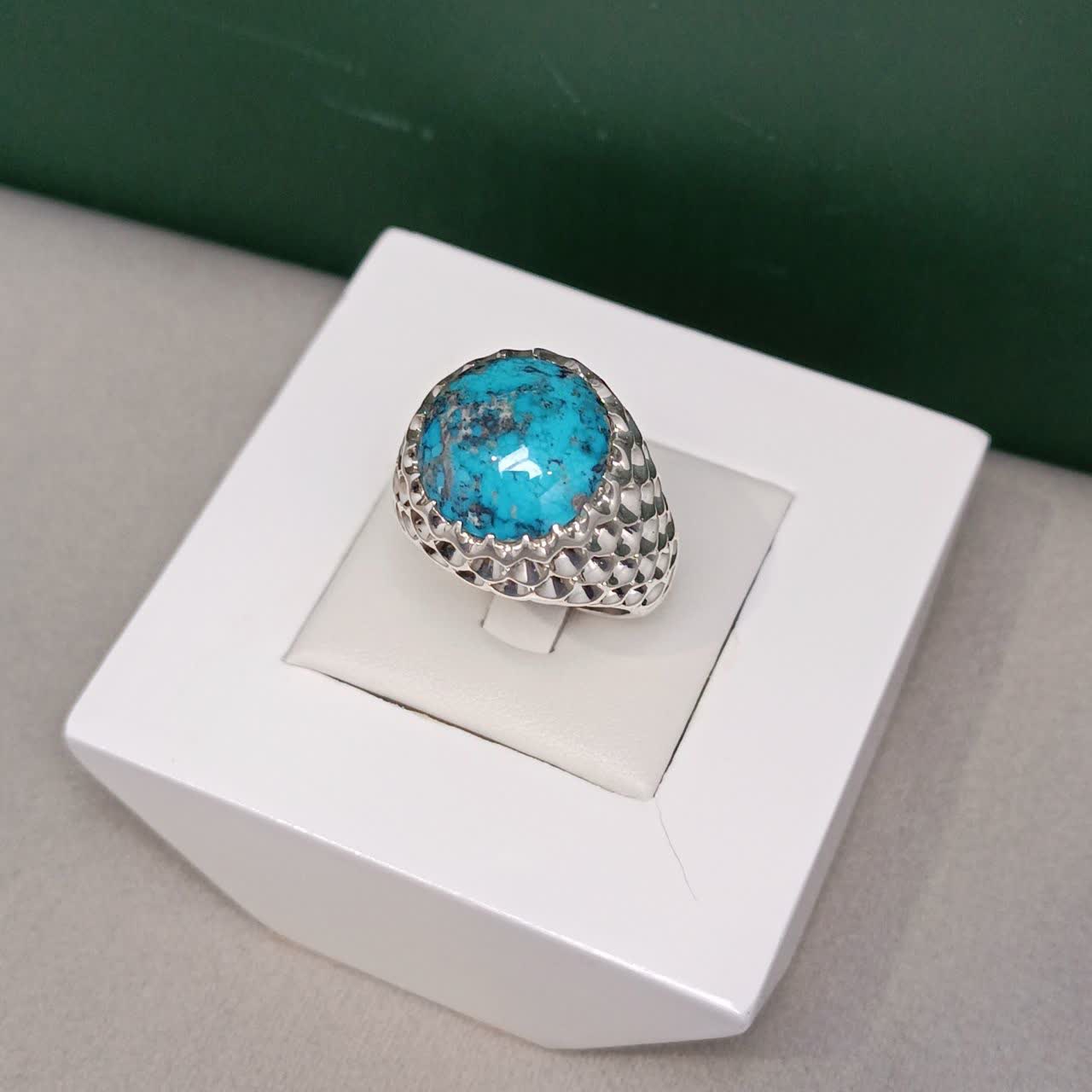 انگشتر فیروزه نیشابور طبیعی کد 1326